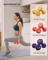 SONGMICS Set of 6 Dumbbells with Storage Stand 1kg 1.5kg 2kg Yellow Orange view 2