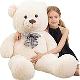 MorisMos Giant White Teddy Bear 4 Feet, Cute 47inch Stuffed Animal Big Teddy Bear Plush, Classic Girlfriend Boyfriend Gift, Birthday, Party Favor