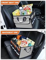 Oasser Car Boot Organiser Storage Collapsible with 3 Compartments Grey view 7