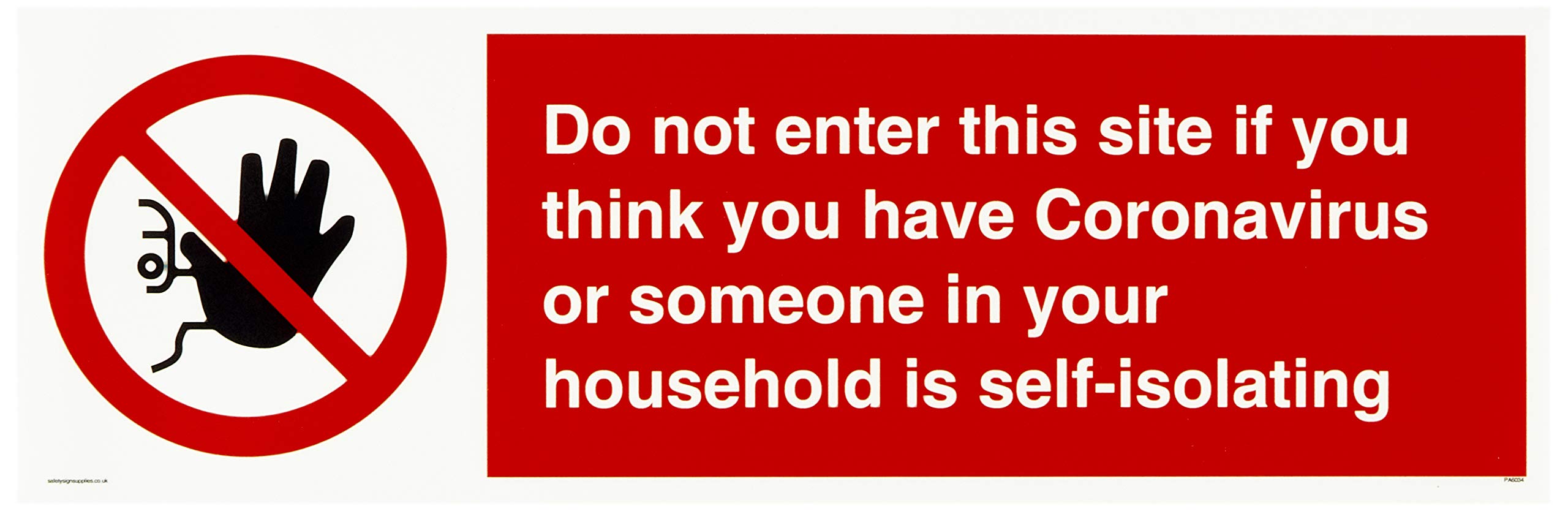 Do not enter this site if you think you have Coronavirus or someone in your household is self-isolat