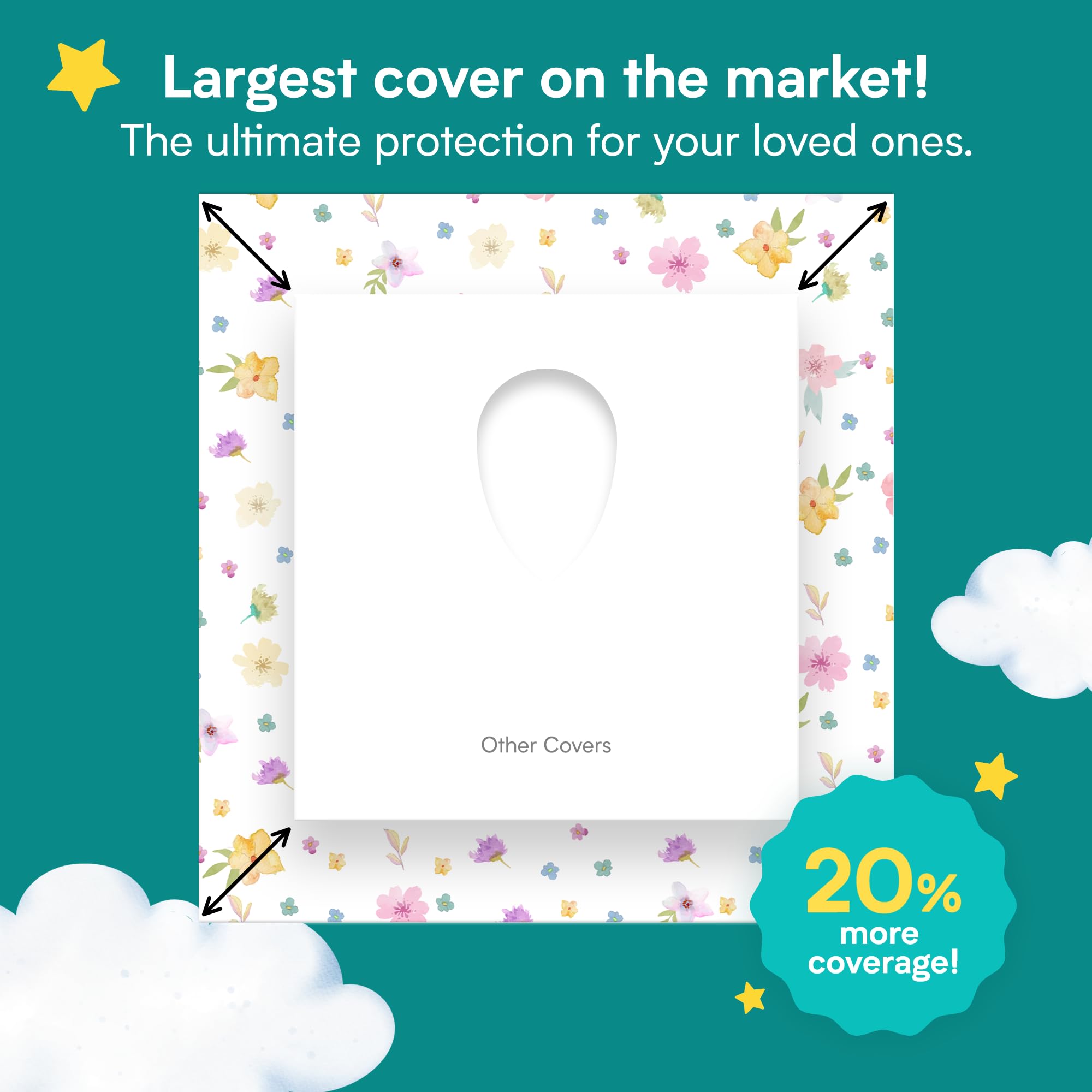 Eli with Love 40 Extra Large Disposable Toilet Seat Cover by Eli with Love – Toddler Toilet Covers for Full Coverage On Toilet or Potty – Ideal Travel Toilet Seat Covers for Kids and Adults (Floral)