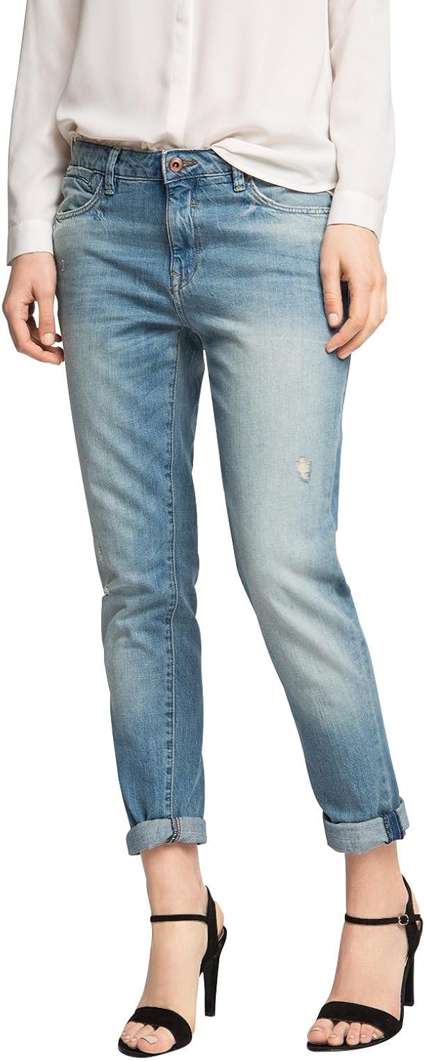 edc by Esprit Women's 056CC1B006Boyfriend Style Jeans, Blue (Blue