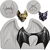 Bat Wing and Cat Skull Silicone Molds Set, Bat Wing Cat Skull Chocolate Molds for Resin Crafts,3 Psc