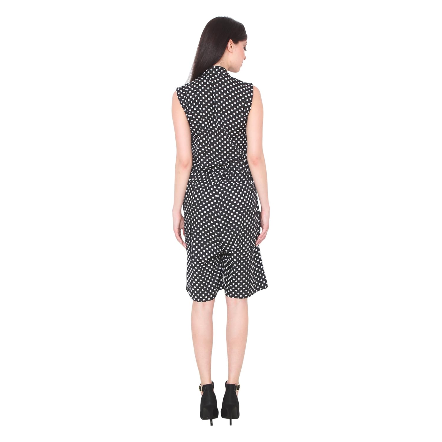 fabrizia polka dot print sleeveless jumpsuit for women