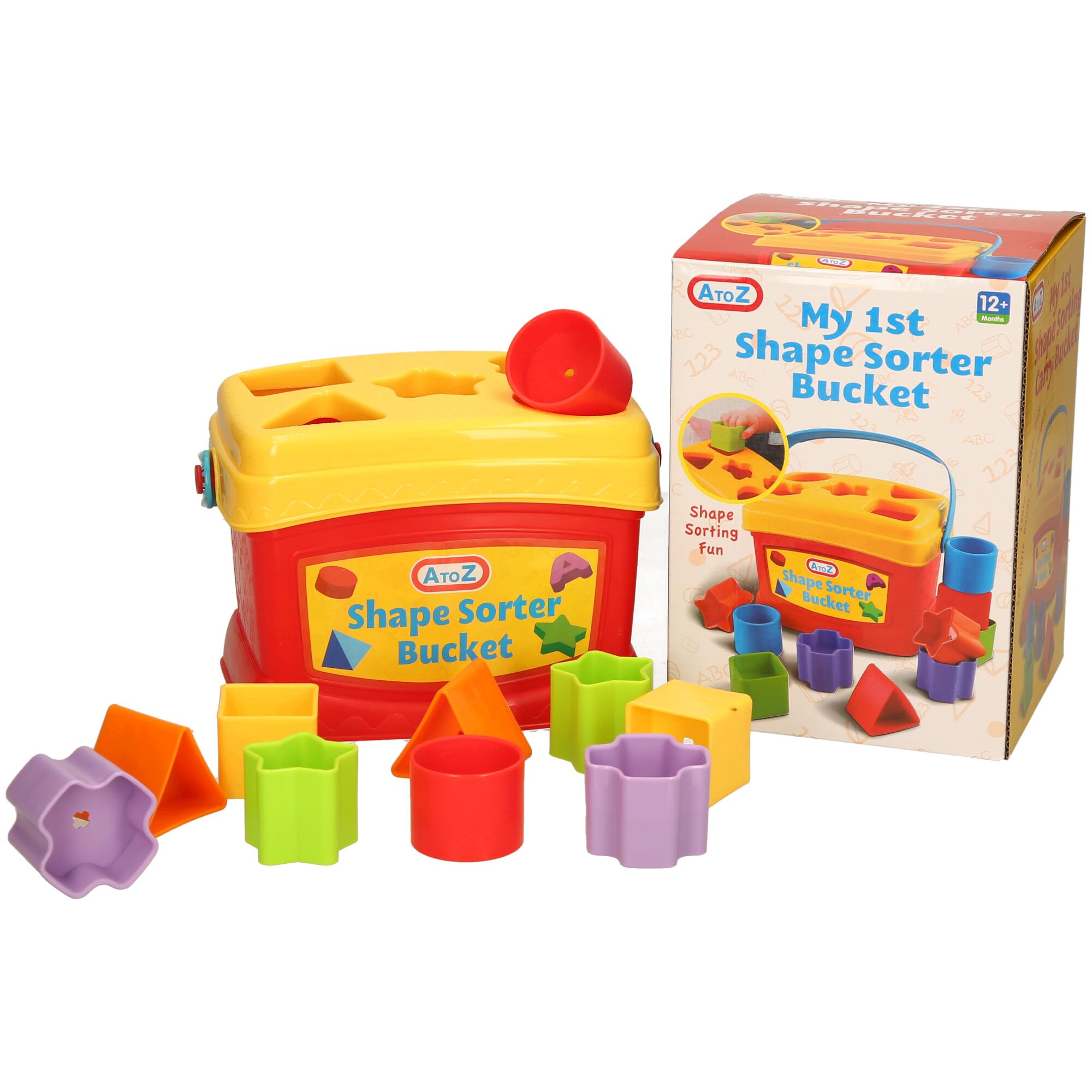 Atoz My 1st Shape Sorter Bucket, Educational Toy with Colourful Blocks, Ages 12+ Months