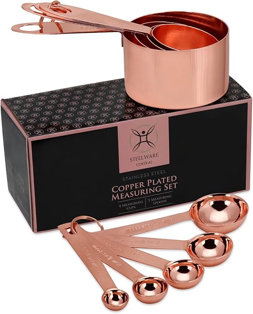Amazon Com Steelware Central Copper Measuring Cups And Spoons