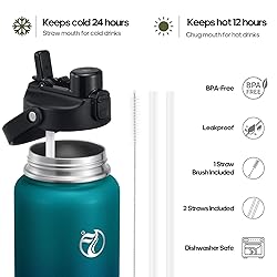 Half Gallon Insulated Water Bottle with 2-in-1 Lid