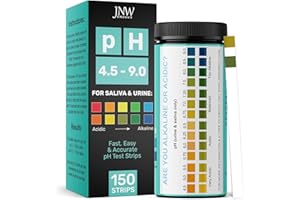 pH Test Strips for Urine and Saliva - 150 Litmus Paper pH Test Strips with Ebook, Quick & Easy pH Level Testing from 4.5-9.0, Ultimate Acidity Test Kit from JNW Direct