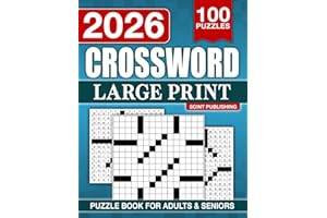 Large Print Crossword Puzzle Books for Adults and Seniors with 100 Puzzles: Entertaining Brain Workouts, Fun Challenges for Focus and Relaxation (The Perfect Gift for Crossword Lovers)
