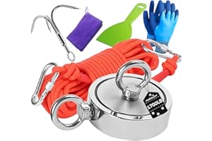 RIHEGIANT Magnet Fishing kit - Double Sides Neodymium Magnets 1700 lb Pull Force Fish Magnetic, Perfect for Retrieving in River and Magnetic Fishing