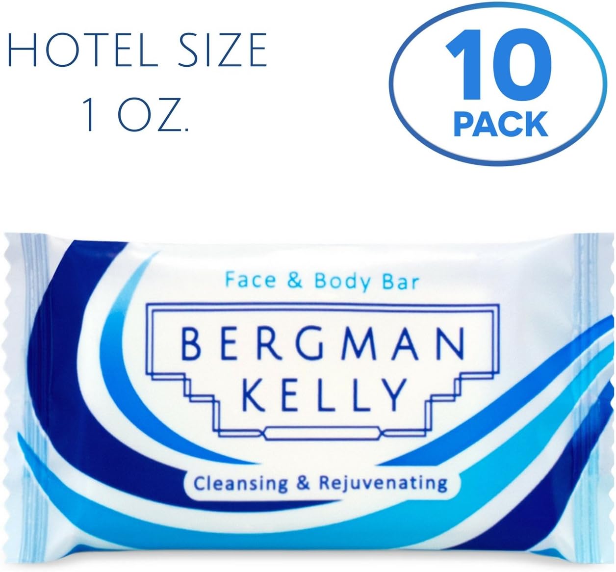BERGMAN KELLY Travel Soap Bars (White Tea, 1 Oz, Rectangle 10 PK), Travel Size Luxury Bulk Hotel Bar Soap; Mini Individually Wrapped Soap Hotel Toiletries for AirBnB, Motel, Guest Bathroom