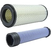 Outer &amp; Inner M131802 &amp; M131803 for Kawasaki John Deere Air Filter Donaldson P821575 &amp; P822858, Kohler 2508301 &amp; 2508304, Scag Grasshopper Gravely Lawn Mower Exmark Lazer Z Parts