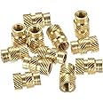 uxcell Knurled Insert Nuts, 120Pcs M3 x 10mm L x 5mm OD 3D Printing Brass Nuts Female Threaded Inserts Brass Heat Set Insert Embedment Nut