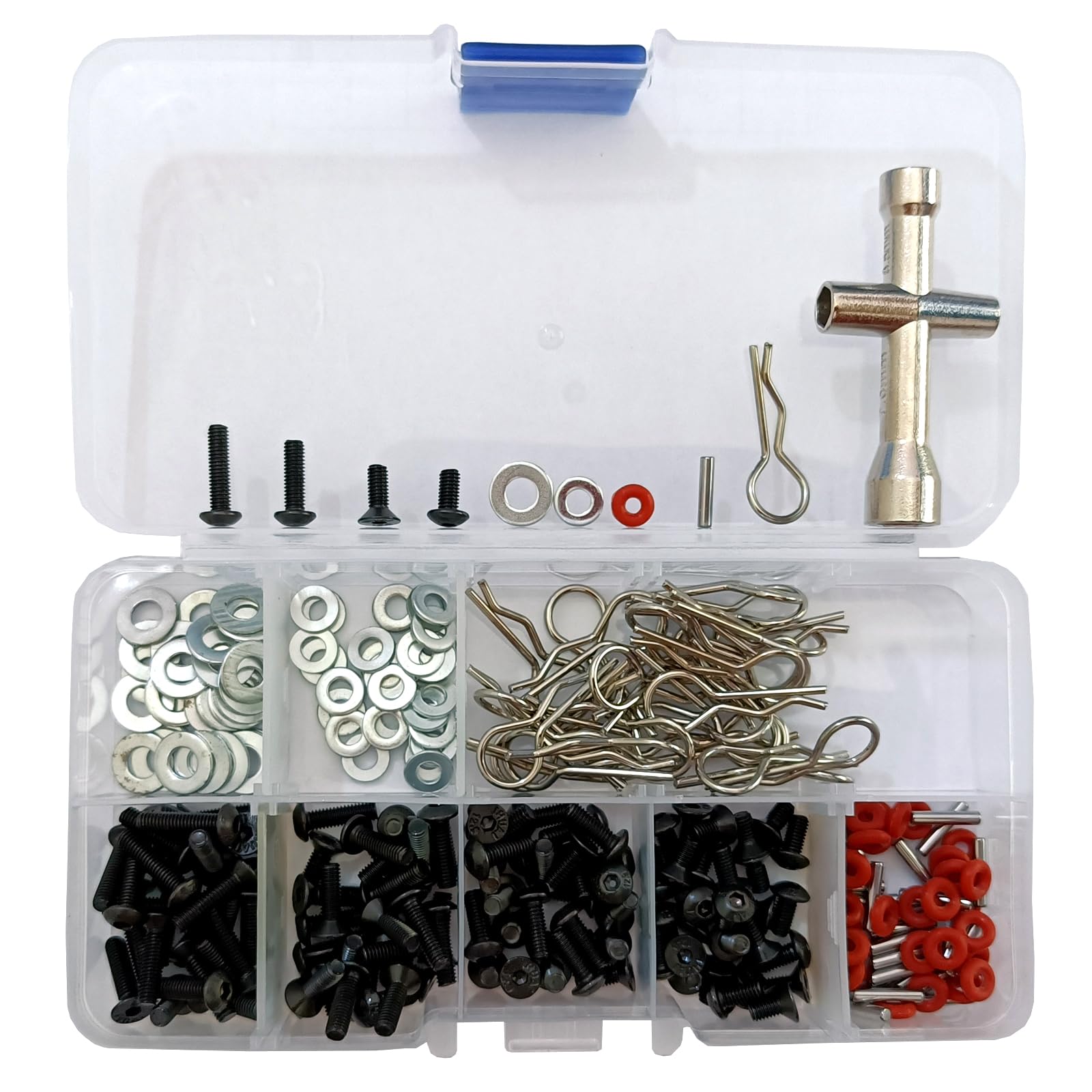 240pcs RC Screw Kit Hardware Fastener RC Car Repair Tool Sets for 1/10 RC Model Car DIY Parts Replacement