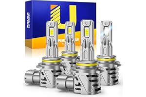 Ursprung 2024 Newest 9005 9006 Light Bulbs Combo, 800% Brighter 50000LM, 6500K Cool White, 1:1 Size 9005/HB3 9006/HB4 Bulbs, Plug-N-Play, Canbus Ready Fog Light Bulbs, Pack of 4