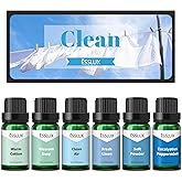 Fragrance Oil, ESSLUX Clean Set of Scented Oils, Essential Oils for Diffuser for Home, Premium Soap & Candle Making Scents, Aromatherapy Oils Gift Set - Clean Air, Fresh Linen, Warm Cotton and More