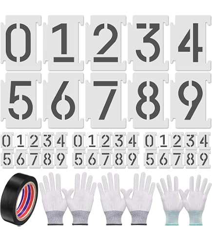 DXCYZ 10 Inch Large Number Stencils 0-9 - Reusable Plastic Address Stencil Kit For Mailbox, Door, Windows & Crafts - View #3