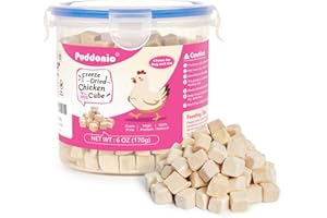 Puddonio Freeze Dried Cats & Dogs Raw Treats, All Natural Single Ingredient Chicken Breast, High Protein Healthy Pet Training Treats or Food Topper, 6 oz