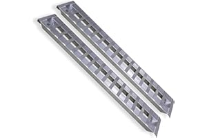 GEN-Y Hitch Extreme Duty Aluminum Loading Ramps - Set of 2, 6 Feet Long x 15 Inches Wide, 10000 LBS Capacity, Hybrid Hook and Plate Ends, Serrated Cross Rungs for Maximum Traction
