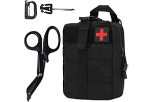 Tactical Medical Pouch Empty, 1000D Nylon Molle Ifak Pouch Rip Away, Pouch Utility for Camping Travel Outdoor