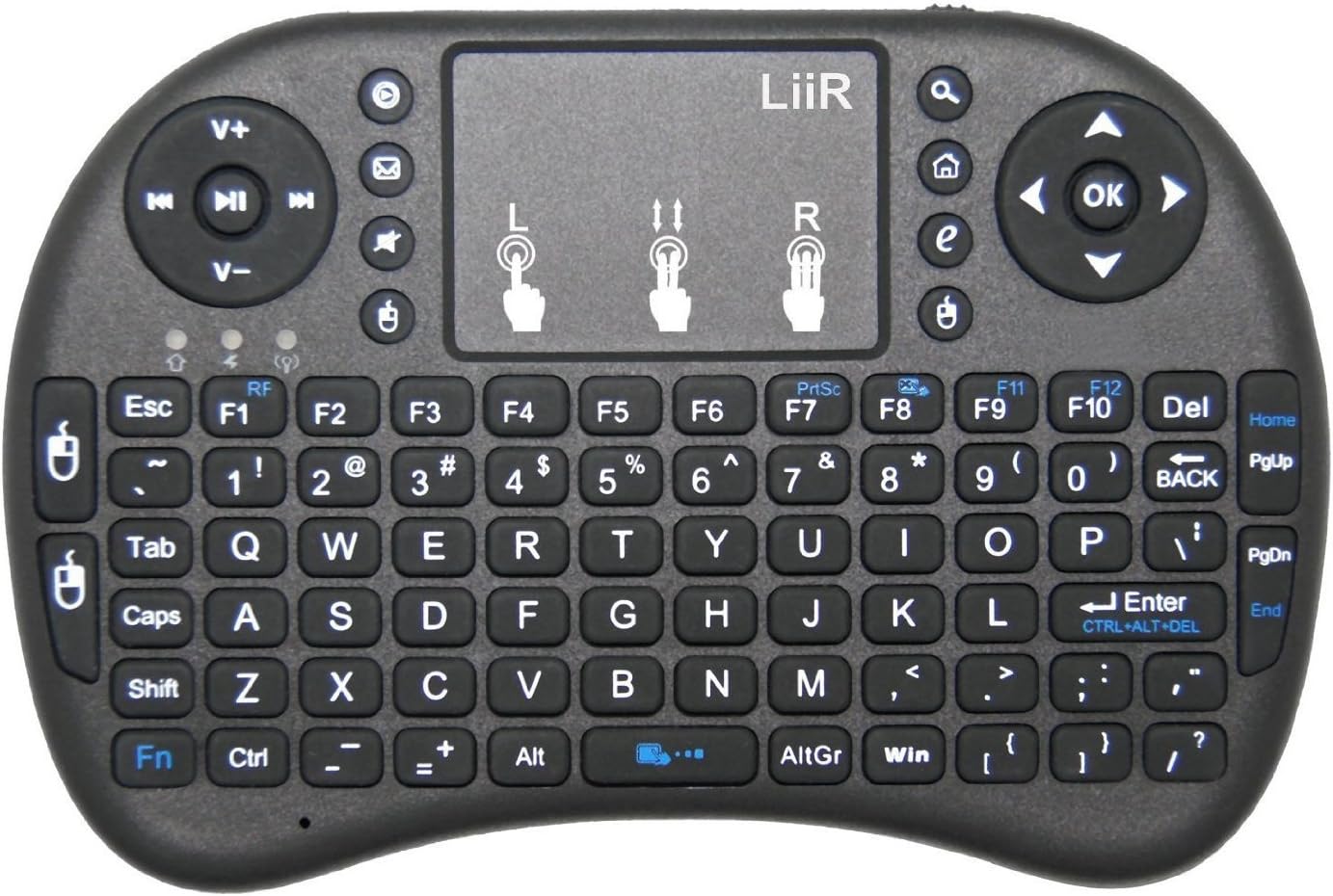 2.4 G Mini Portable Wireless Keyboard with Touchpad Mouse Multi-media Handheld Android Keyboard for Windows, Android/Google/Smart TV, Linux, Mac OS