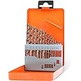 KENDO 13PCS Cobalt Drill Bit Set(1/16"-1/4"), M35 High Speed Steel, 135 Degree Tip, Twist Jobber Length Drill Bits Set for Hard Metal, Stainless Steel, Cast Iron and Wood with Metal Storage Case