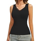 Ellareese Thermal Tank Top Undershirts Fleece Tank Top for Women Sleeveless Winter Warm Base Layer Camisole Sew-in Bra