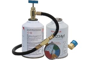 ZeroR® R1234YF Refrigerant Recharge Kit | 24" HD Can Tap Gauge | 8oz R1234YF (2 Cans)