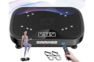DAMKEE Vibration Plate Exercise Machine, Power Waver Vibration Plate Platform for Lymphatic Drainage, 9 Modes Whole Body Workout Vibrating Fitness Platform for Weight Loss & Shaping