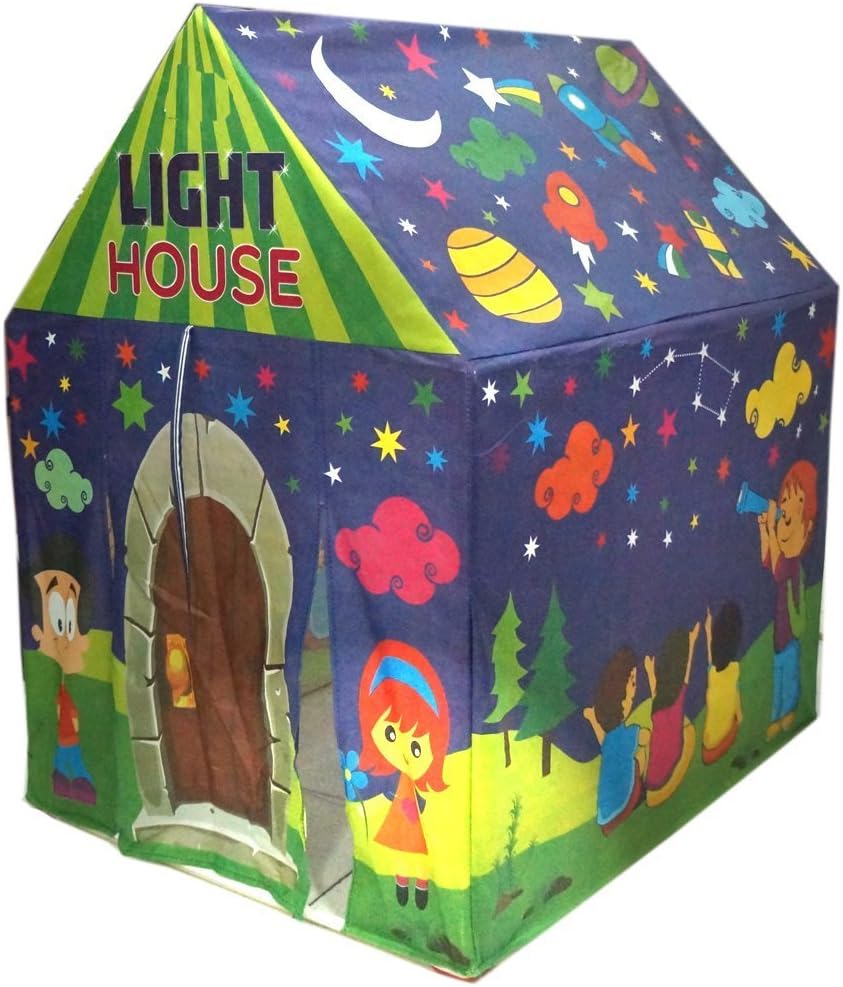 MUREN® Kids Play Tent House Jumbo Size Extremely Light Weight Doll Tent, Water Proof Kids Play Tent House for 3+Year Old Indoors and Outdoors Play LED Light Childrens Tents -Girls and Boys