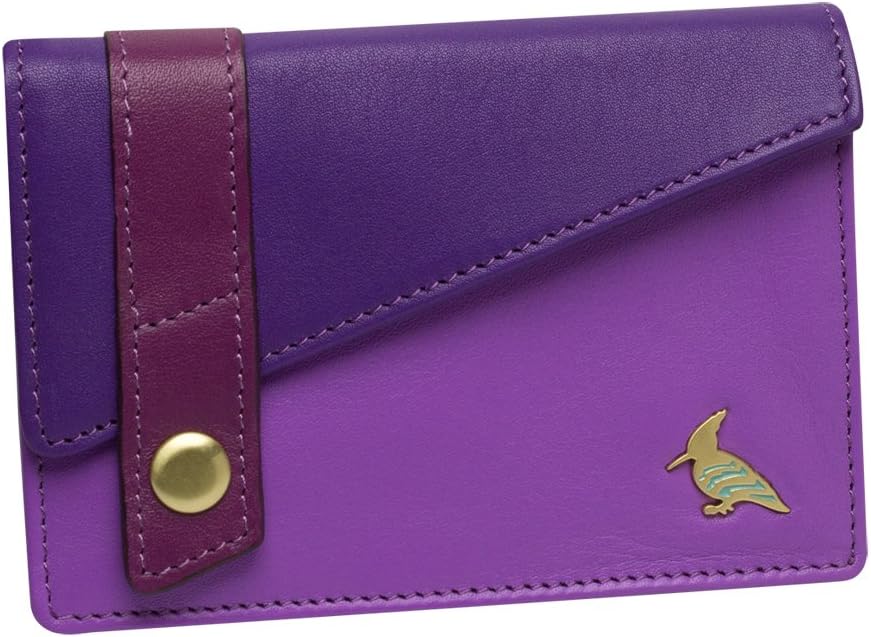 One Odd Bird Sparrow Leather Business Card Holder, Purple