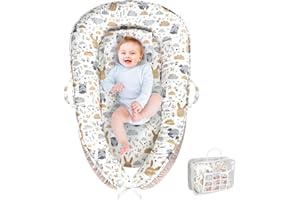 MAGINP Baby Lounger, Portable Baby Lounger for Newborn 0–24 Months, Infant Nest for Travel, Floor Time, and Crib Use, Baby Essentials for Home (Hoot)