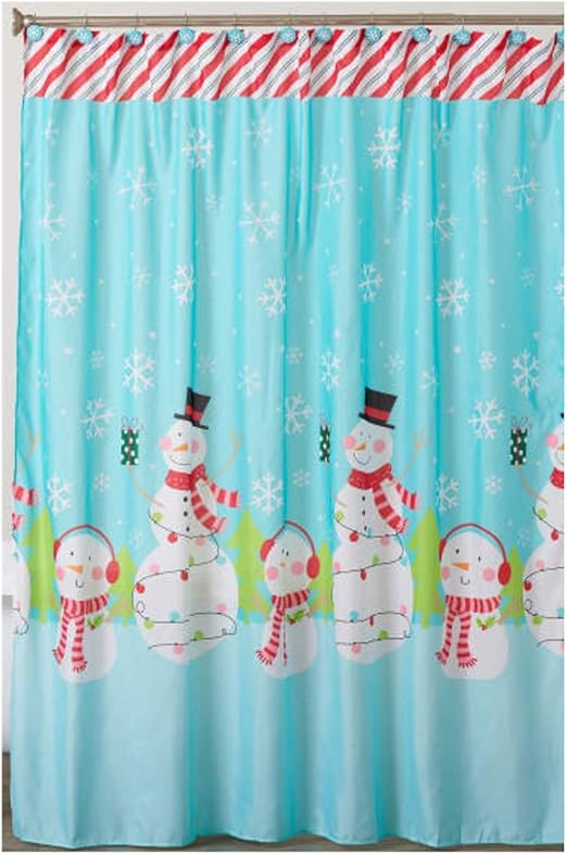 Amazon Com Wwl Tinseltown Christmas Shower Curtain Snowman Family
