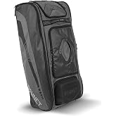 Bownet Commander Rolling Catcher's Gear Bag with Wheels &ndash; Baseball &amp; Softball Equipment Bag for Travel Ball, Youth &amp; Adult, 14 Pockets, Molded Helmet Case, Airline Approved