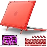May Chen for MacBook Pro 16 inch Case 2019 Release A2141, Strong Case [Heavy Duty][Dual Layer] Hard Case Cover with Rubberized TPU Bumper for MacBook Pro 16" with Touch Bar and Touch ID, Red
