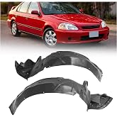 ALMULOO Fender Liner Panel Driver+Passenger Compatible with 1996-2000 Civic | Front Inner Side; Replacement for 74101S04010 74151S04000 HO1248103 HO1249103 Wheel Liner Splash Shields Guard