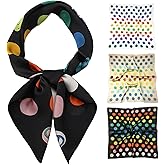 CODCOS 3 Pack 27.5 Inch Silk Feeling Scarf for Women Square Satin Head Scarf Hair Wrap Bandana Set