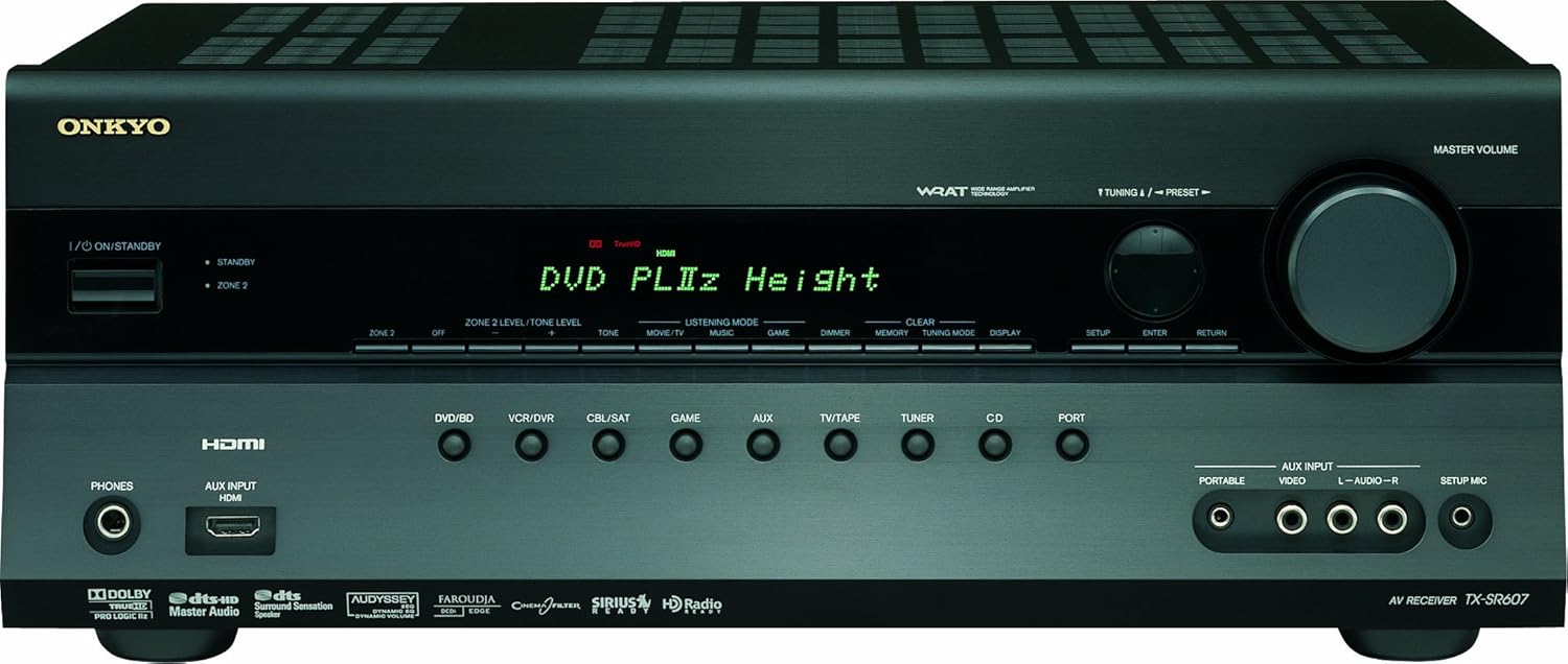 Amazon.com: Onkyo TX-SR607 7.2-Channel A/V Surround Home Theater Receiver  (Black) (Discontinued by Manufacturer): Home Audio & Theater