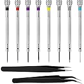 8 Pieces Professional Watch Screwdriver Set Micro Precision Screwdriver Set 0.6-1.6 mm Watch Repair Screwdriver Set with 2 Tw