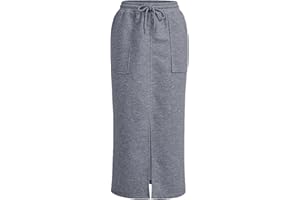 SOFIA'S CHOICE Women's Drawstring Midi Skirts High Elastic Waist Skirt