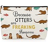 Otter Lover Makeup Bag Sea Otter Gifts for Women Inspirational Gifts for Best Friend Daughter Female Mom Animal Lover Cosmetic Bag Birthday Christmas Graduation Present Friendship Travel Pouch