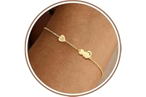 DONYUDE Dog Mom Christmas Gifts for Dog Lover Initial Bracelet for Women with Heart Adjustable Pet Paw Gold Bracelets for Women Non Tarnish Memorial Gift for Pet Lover Birthday Jewelry