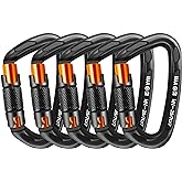 AINIKEY Climbing Carabiner Clips 25kN Auto Locking Carabiner, Professional Heavy Duty Large Locking Carabiner Clips for Rock/Ice Climbing Rappelling Rescue Swing etc, D Shaped, Large Size