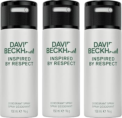 Beckham Respect Deodorant Body Spray for Men 150 ml 3 Pack