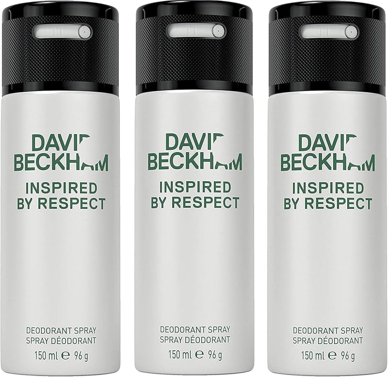 Beckham Respect Deodorant Body Spray for Men 150 ml 3 Pack
