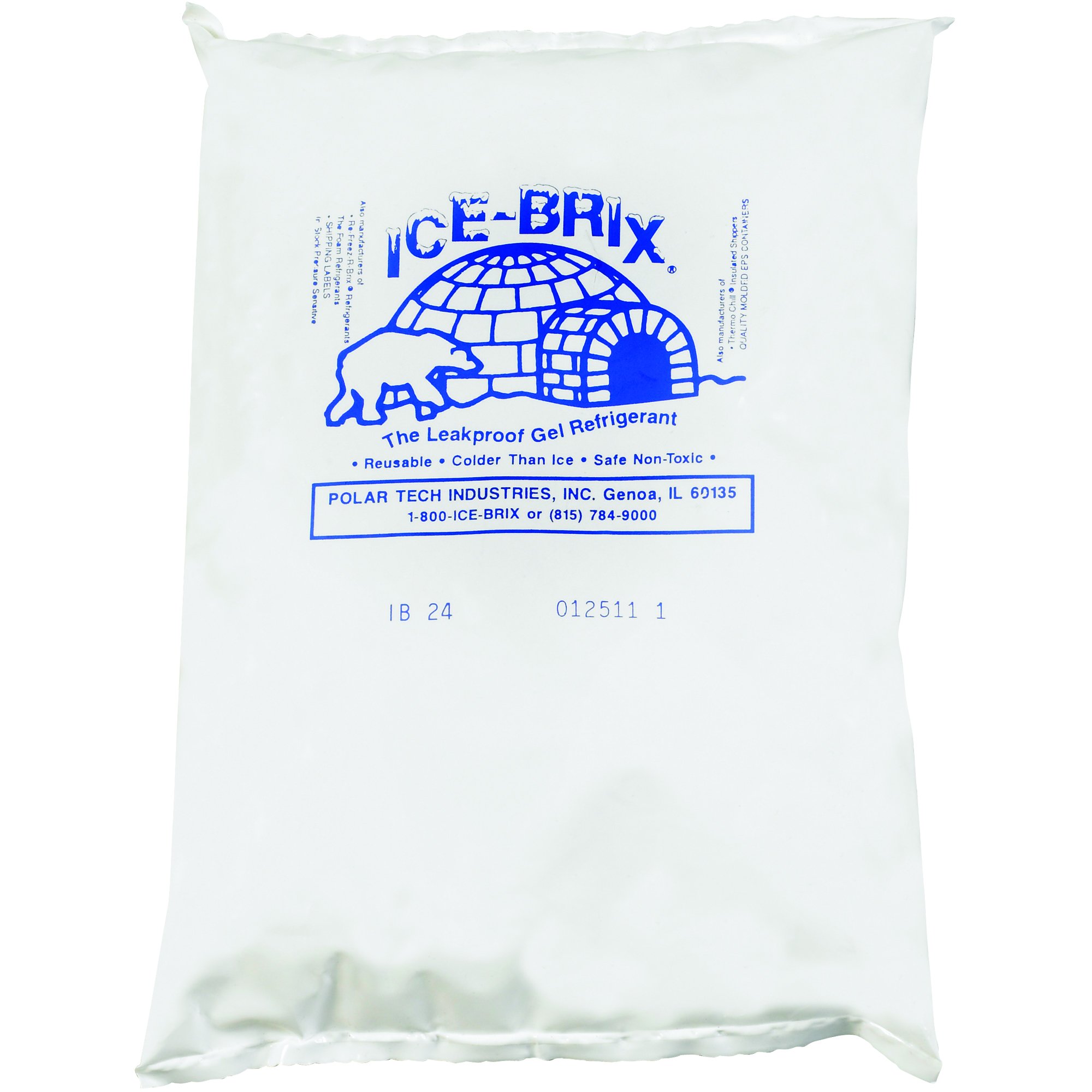 Boxes Fast BFIB24BPD Ice-Brix Cold Gel Pack, 8" x 6" x 1 1/4", 24 oz. Reusable, Food Safe, White (Pack of 12)
