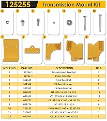 125255 Hydro Transmission Brackets Kit for Hustler