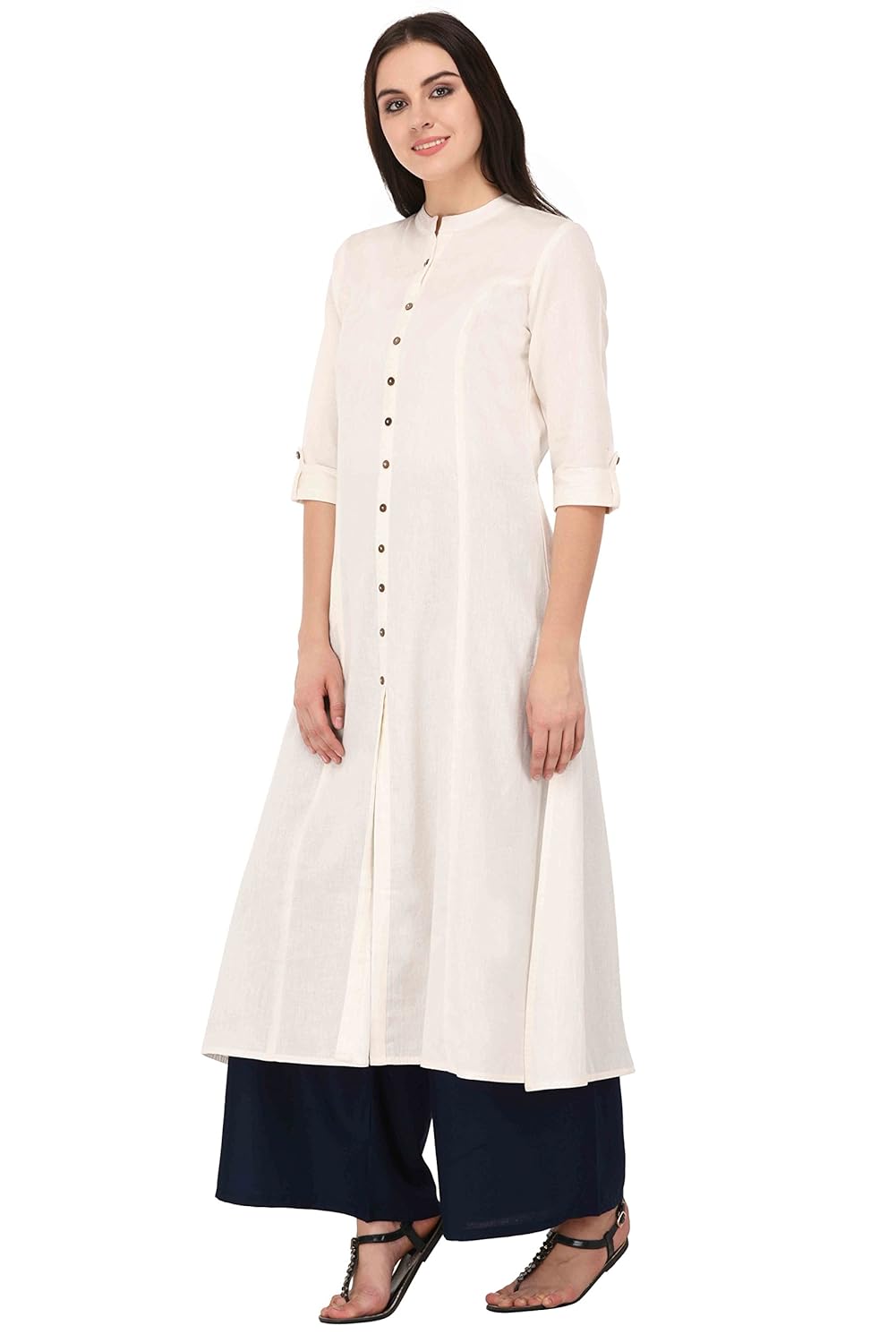 pistaa's women's cotton kurta (black_xs)