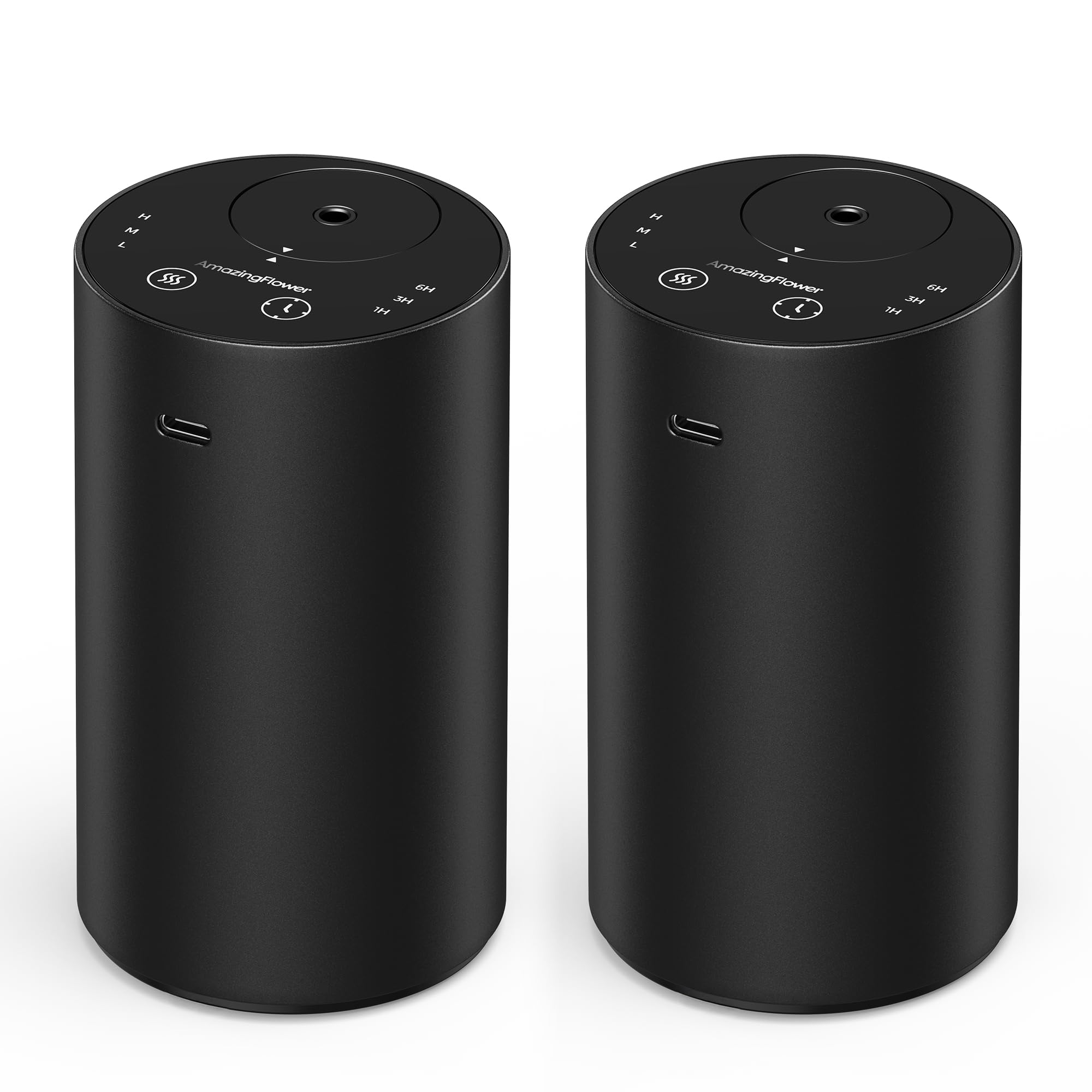 Photo 1 of Waterless Essential Oil Diffuser, Rechargeable Scent Diffusers with 3 Mist Levels & Timers, Portable Aromatherapy Diffuser for Home Car Room Studio Office, Black Metal 2 Pack