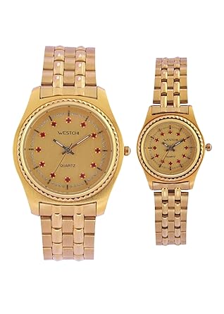 Westchi Gold P6103GG Gold Analog Formal For Couple